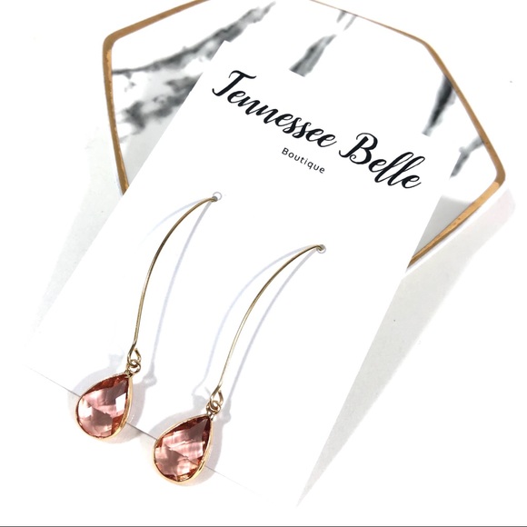 Tennessee Belles Boutique Jewelry - Peach Gold Drop Wire Wedding Boutique Earring